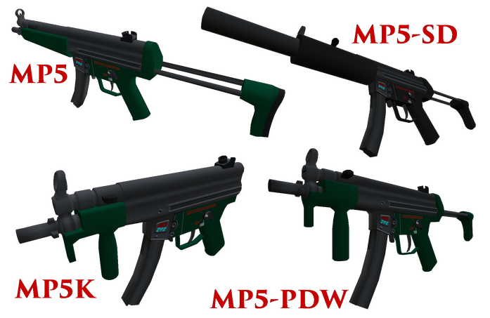 The MP5 SMG and variants.