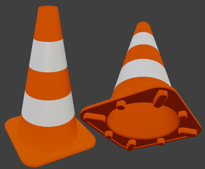 A high-detail traffic cone.