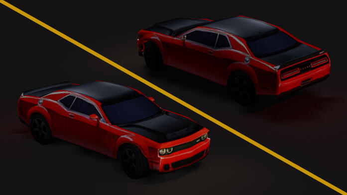 A Low-Poly Dodge Challenger.