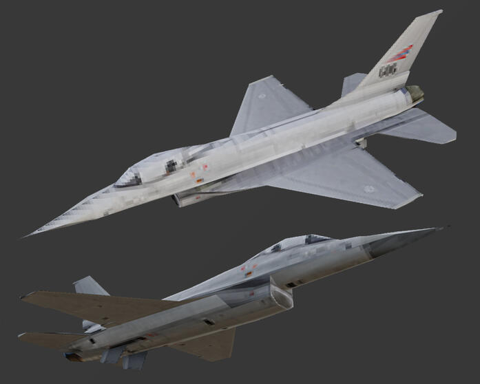 A Low-Poly F-16 Falcon Jet.